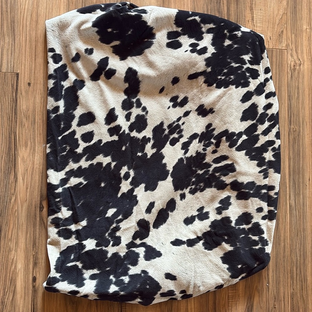 Black Cow Print Crib Sheet